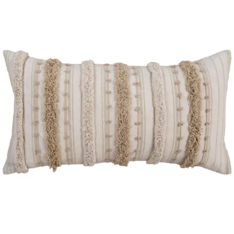 Stripe Natural 14" X 26" Poly Filled Pillow