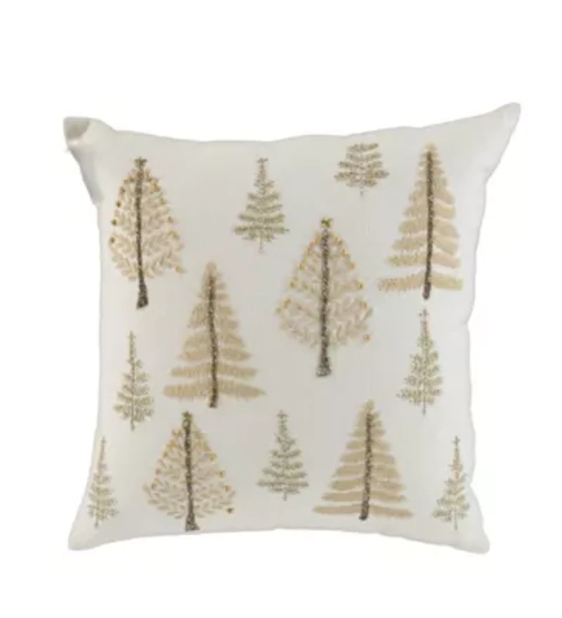 Winter Trees 18X18 Poly Filled Holiday Pillow