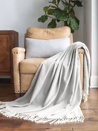 Dusk Blue Herringbone Throw Blanket