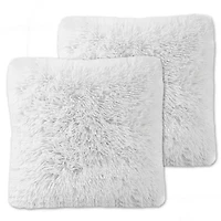 Plush Long Faux Fur 18" x Throw Pillows 2 Pack