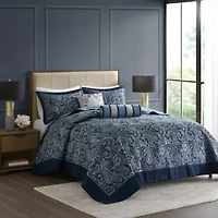 Aubrey 5 Piece Reversible Jacquard Bedspread Set