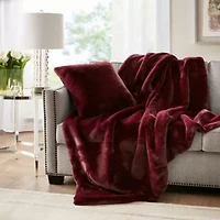 Sable Solid Faux Fur Square Decor Pillow