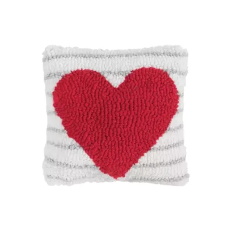 Heart Stripe Pillow 8" x 8"