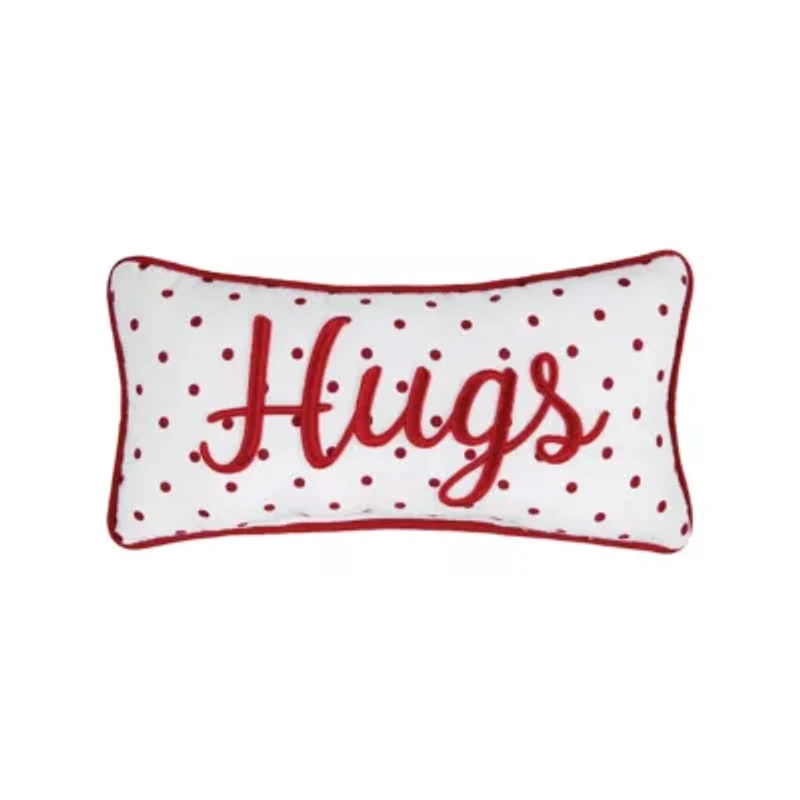 Hugs Dot Pillow 6" x 12"
