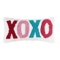 XOXO Hooked Pillow 6" x 12"