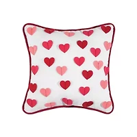 10" x 10" Valentine's Day Heart Embroidered Accent Throw Pillow
