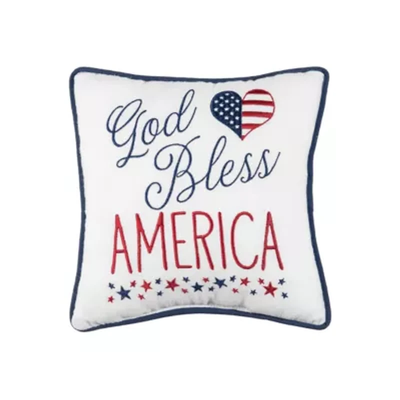 God Bless America Pillow 10" x 10"