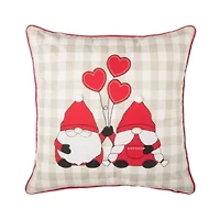 Valentine Gnomes Hearts Pillow 18" x 18"
