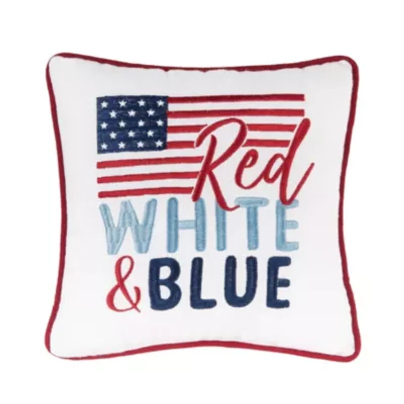 Red White and Blue Flag Pillow 10" x 10"