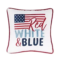 Red White and Blue Flag Pillow 10" x 10"