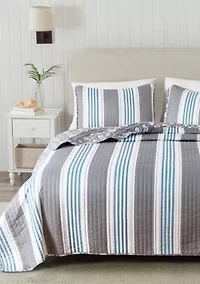 Coastal Stripe Quilt Set
