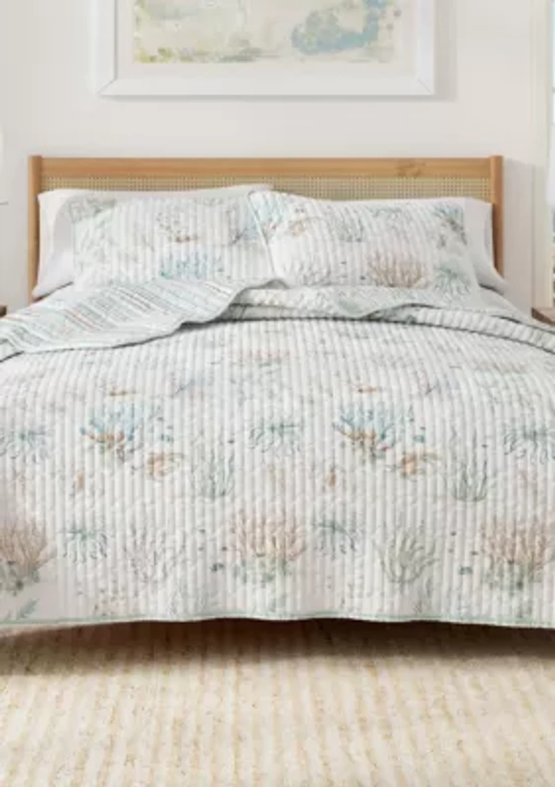Coastal Coral Quilt Set