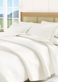 Solid Stitched Quilt Set