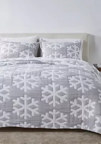 Snowflake Stitched Quilt Set