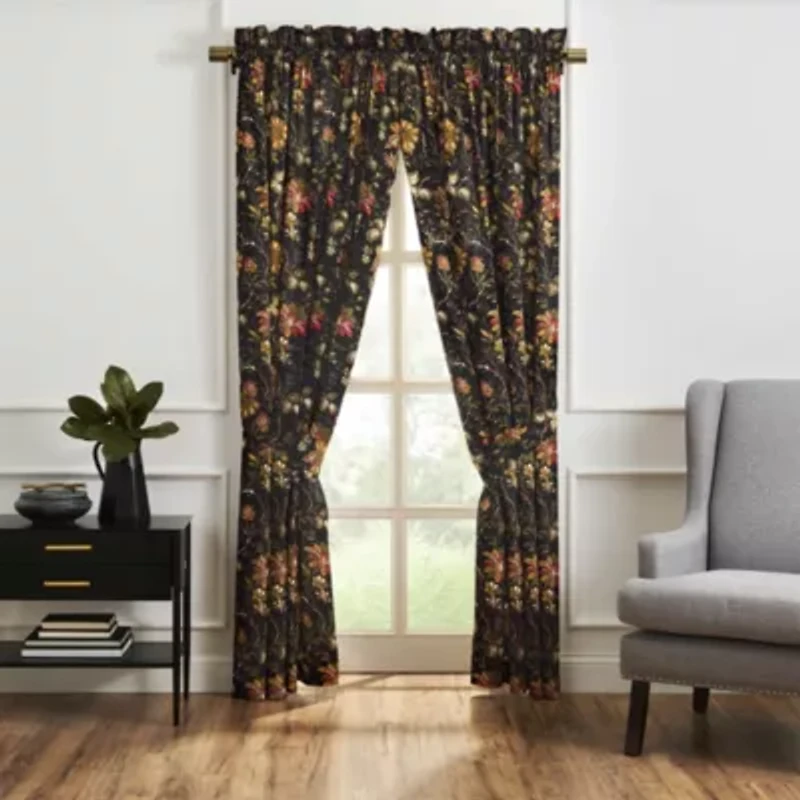 Felicite Noir 100% Cotton Sateen Window Tier Pair