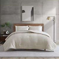 Serenity Wavy Lines Microfiber Duvet Cover Set