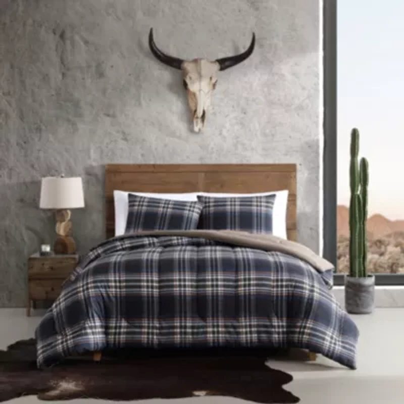 City Flats Plaid Microfiber Duvet Cover Set