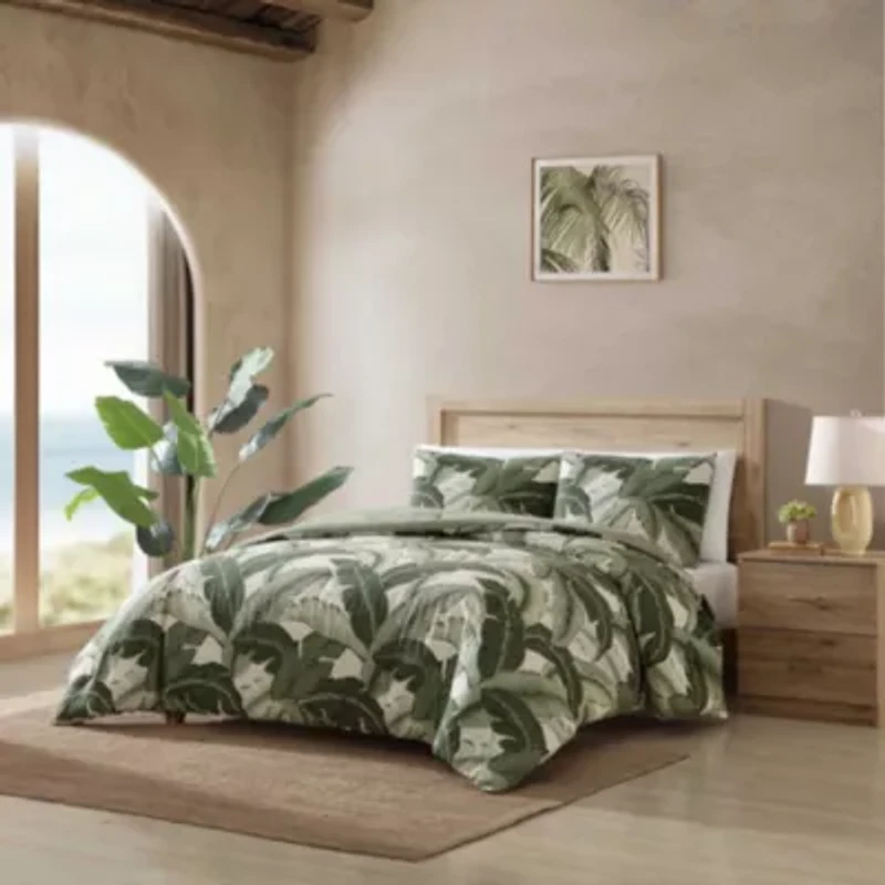 Vintage Palms Cotton Comforter-Sham Set