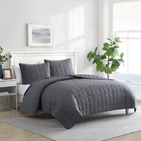 Solid Brushed Micro Jersey Microfiber Quilt Set