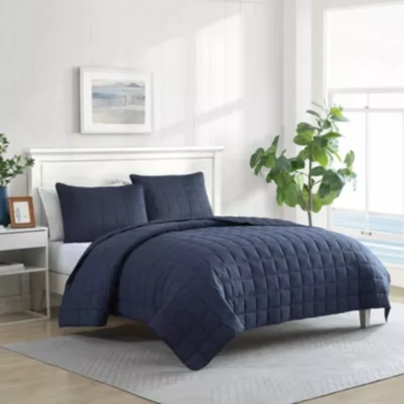 Solid Brushed Micro Jersey Microfiber Quilt Set