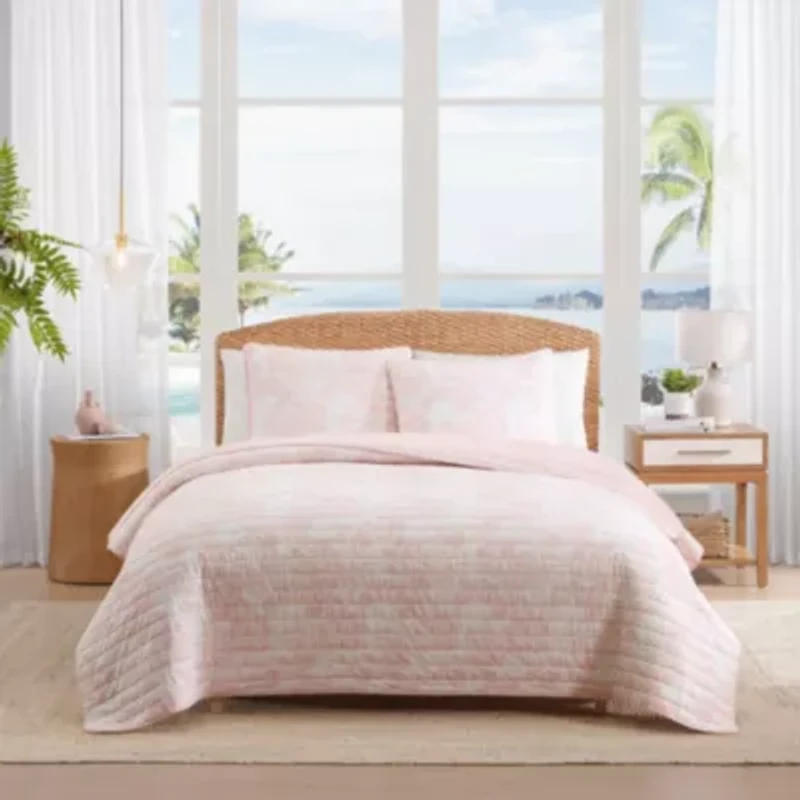 Beach Bluff Toile Cotton Quilt Set