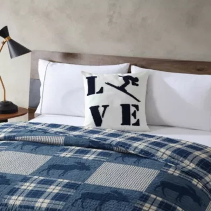 Love Ski Microfiber Decorative Pillow