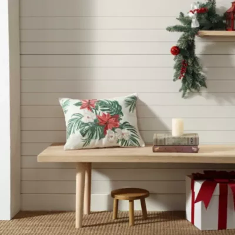 Festive Palms Microfiber Decorative Pillow