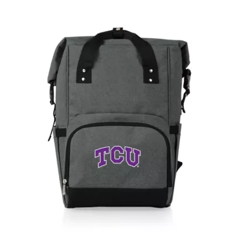 NCAA TCU Horned Frogs On The Go Roll Top Cooler Backpack