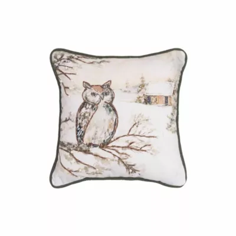 10" x 10" Woodland Owl Throw Pillow