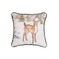 10" x 10" Woodland Deer Throw Pillow
