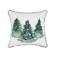 18" x 18" Evergreen Trees Throw Pillow