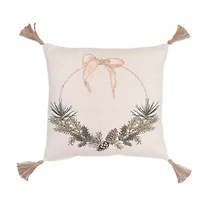 18" x 18" Pinecone Wreath Throw Pillow