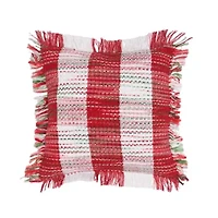 18" x 18" Christmas Woven Mélange Throw Pillow
