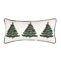 24" x 12" Flocked Trees Throw Pillow
