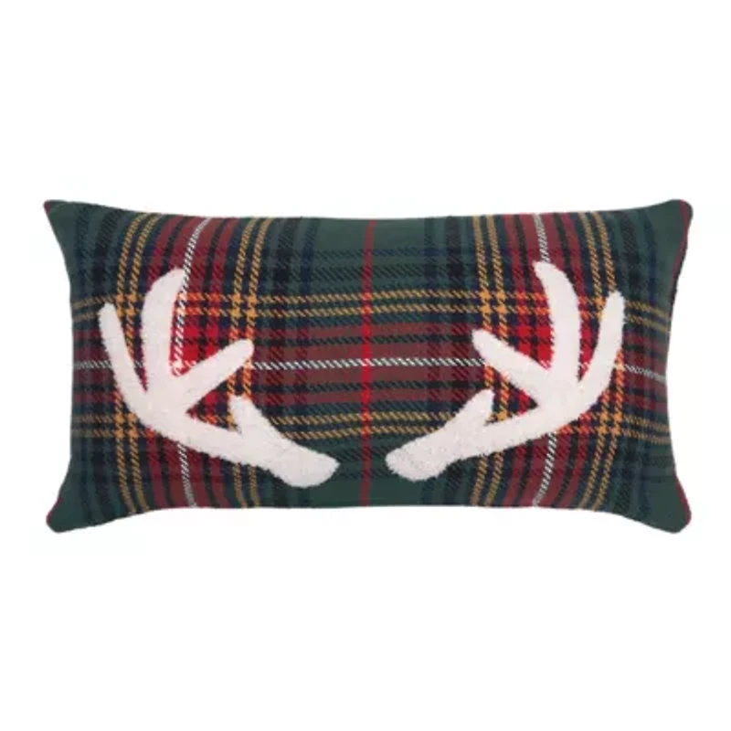 24" x 12" Green Lennox Antlers Throw Pillow