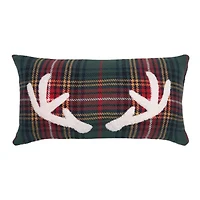 24" x 12" Green Lennox Antlers Throw Pillow