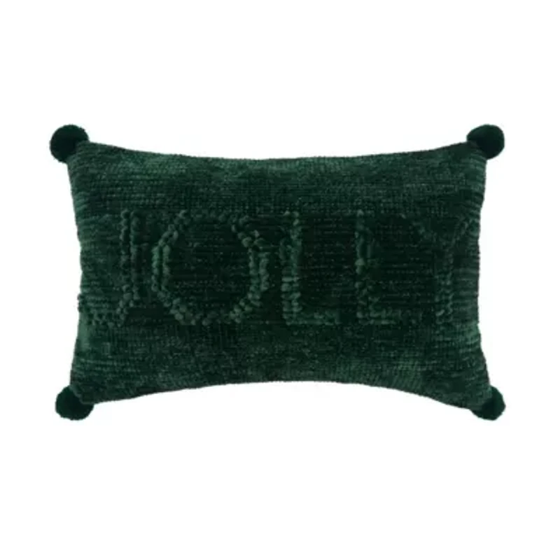 22" x 14" Green Jolly Throw Pillow