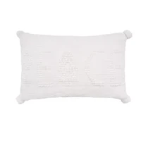 22" x 14" White Peace Throw Pillow