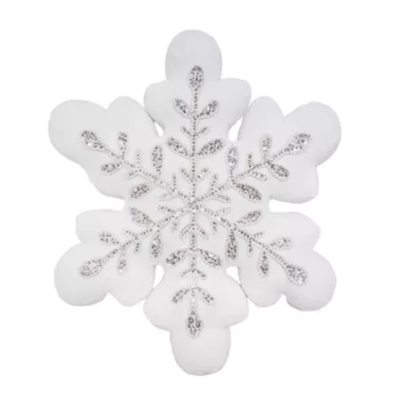18" x 16" Sparkle Snowflake Throw Pillow