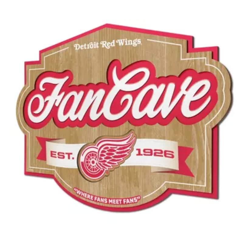 YouTheFan NHL Detroit Red Wings Fan Cave Sign