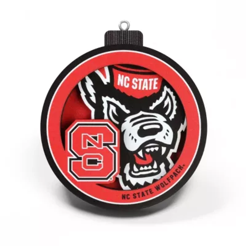 YouTheFan NCAA NC State Wolfpack 3D Logo Series Ornaments