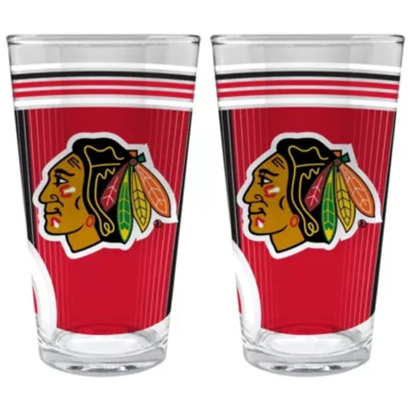 NHL Detroit Redwings 2pc Pint Glass Set