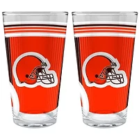 NFL Cleveland Browns 2pc Pint Glass Set