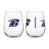 NFL Baltimore Ravens 16oz Gameday Curved Beverage Glass
