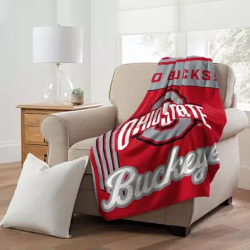 NCAA Officially Licenced Ohio State Buckeyes 46" x 60" Microfiber Throw Blanket