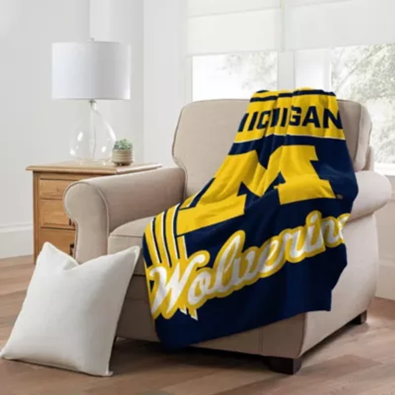NCAA Officially Licenced Michigan Wolverines 46" x 60" Microfiber Throw Blanket