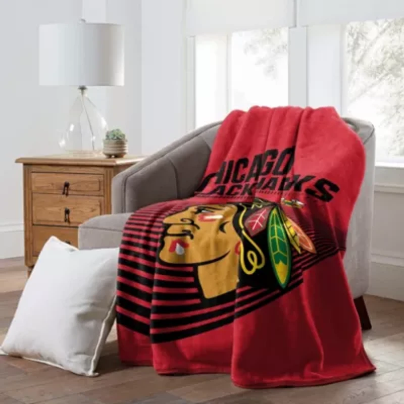 NHL Officially Licenced Chicago Blackhawks 60" x 80" Raschel Throw Blanket