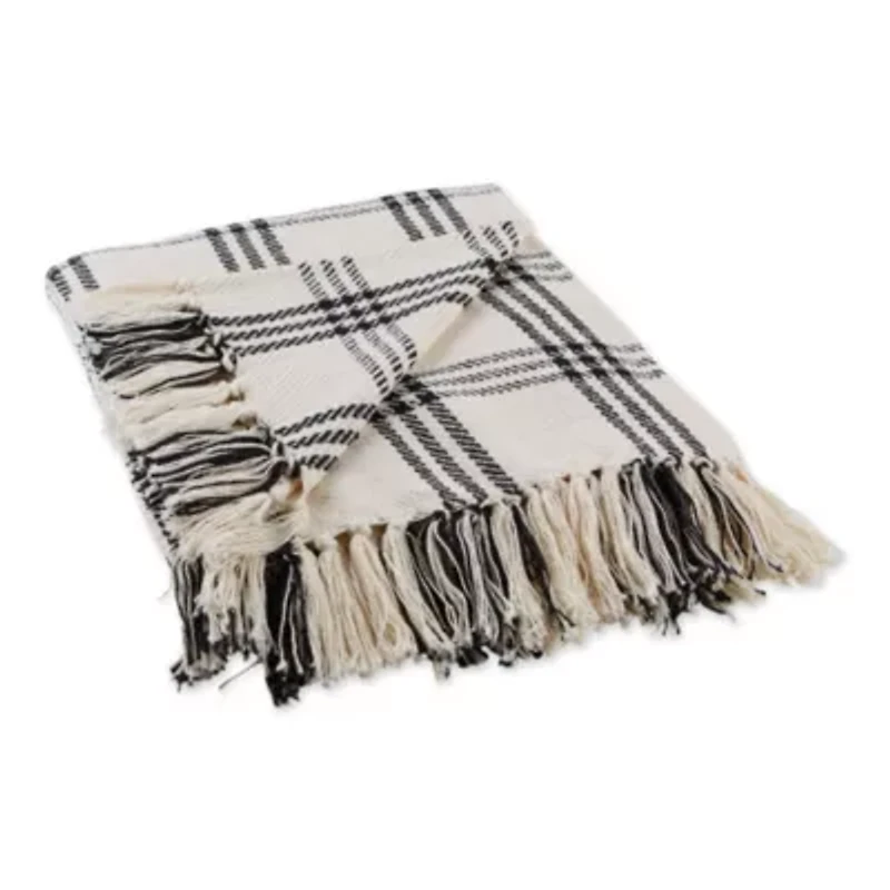 Modern Farmhouse Plaid Cotton Throw Blanket