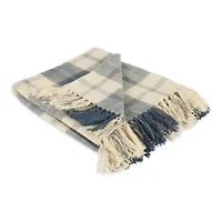 Farmhouse Plaid Cotton Throw Blanket
