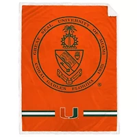 Miami (FL) Hurricanes NCAA Miami Hurricanes 60'' x 80'' University Seal Flannel Sherpa Blanket